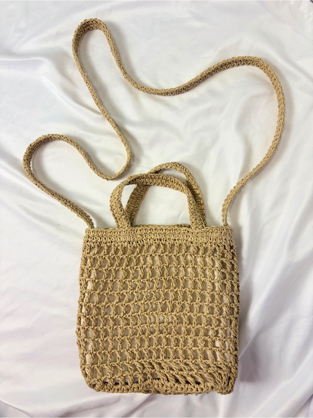 Madewell Small Transport Straw Crossbody Tote Bag